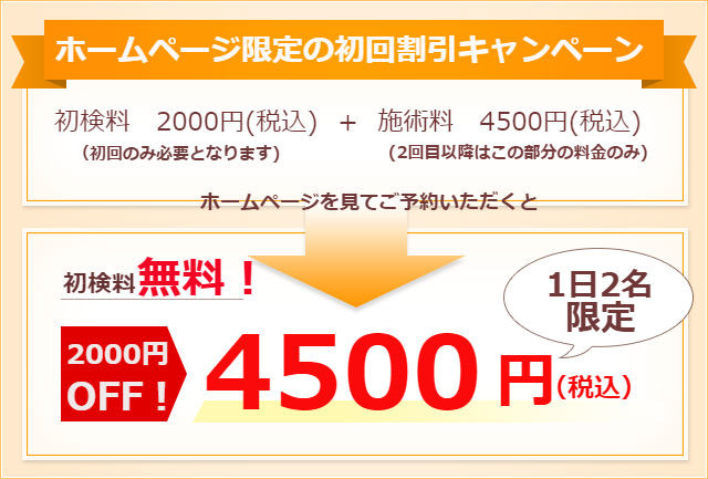 割引価格(初検料無料)
