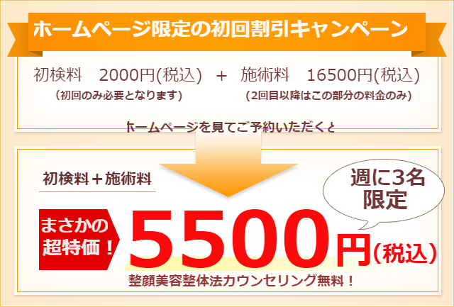 初回お試し特別価格　17000円が、まさかの超特価5000円！