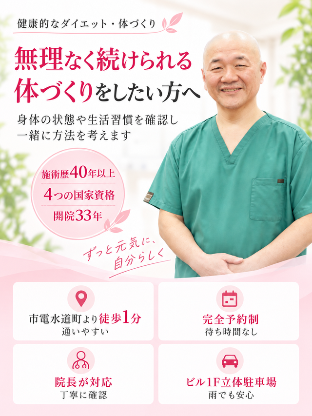 根本改善型「美容整体」で、究極の「健康美」手に入れませんか?