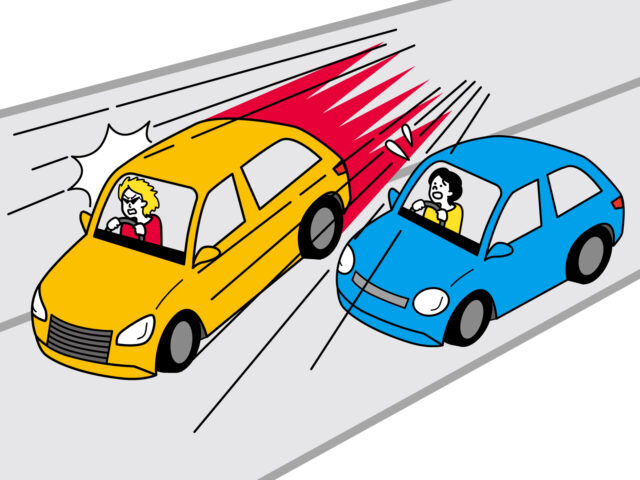 車の進路変更の事故防止