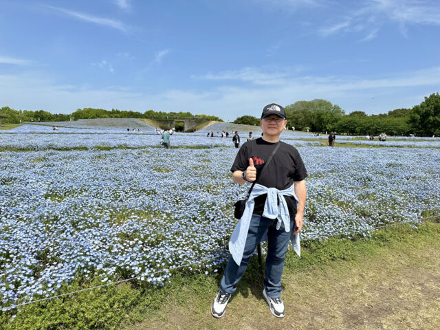 海の中道海浜公園ネモフィラ畑と院長