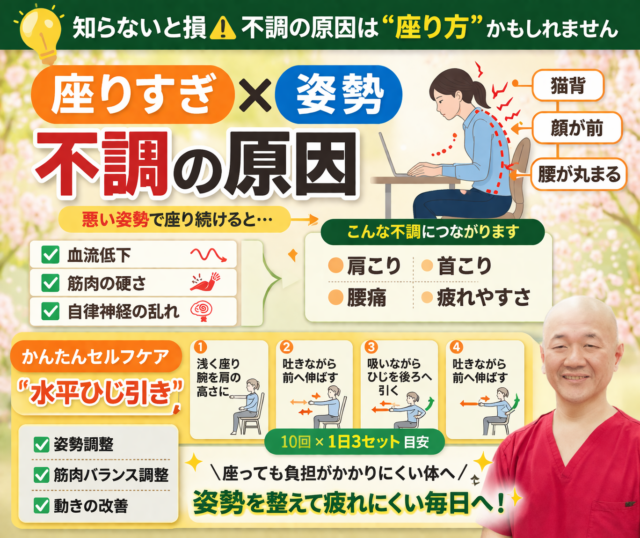 不調の原因は“座り方”かも