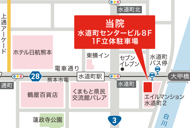 アクセス・水道町センタービル8F・１F立体駐車場