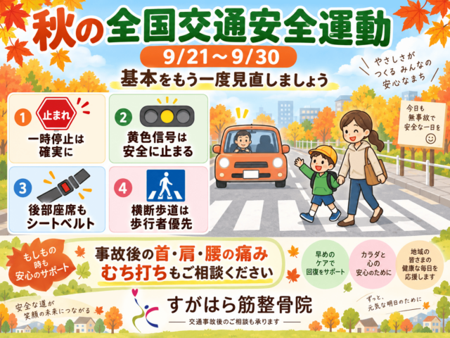 秋の交通安全運動、基本を一緒に見直しませんか